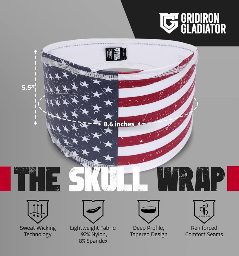 Gridiron Gladiator Football Bandana - Skull Headwrap, Sports Head Wrap for Men's Workout - Image 3